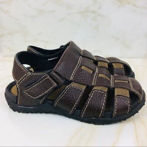 Smart Fit Size 1 Boys Youth Sandals Brown